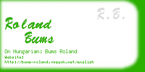 roland bums business card